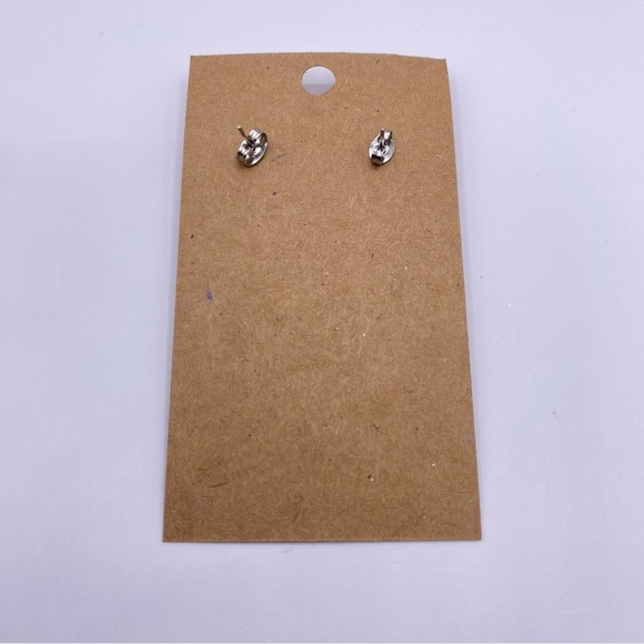 Green & Burgundy Llanite  Hanging Tear Drop Studded Disc Closure Earrings - Picture 4 of 4